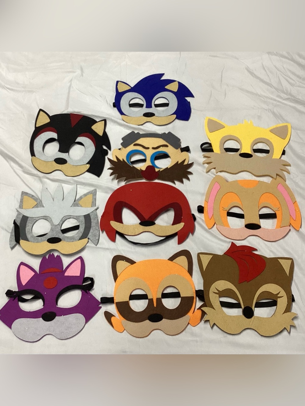 Sonic-Themed Kids Felt Mask Set - Multicolor